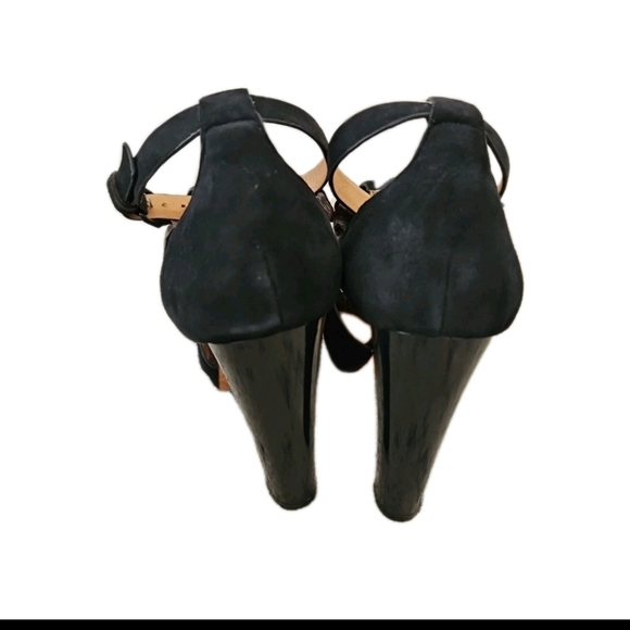 L.A.M.B Gwen Stefani Black And Brown Suede Hortensia Heel 7 - Picture 4 of 11